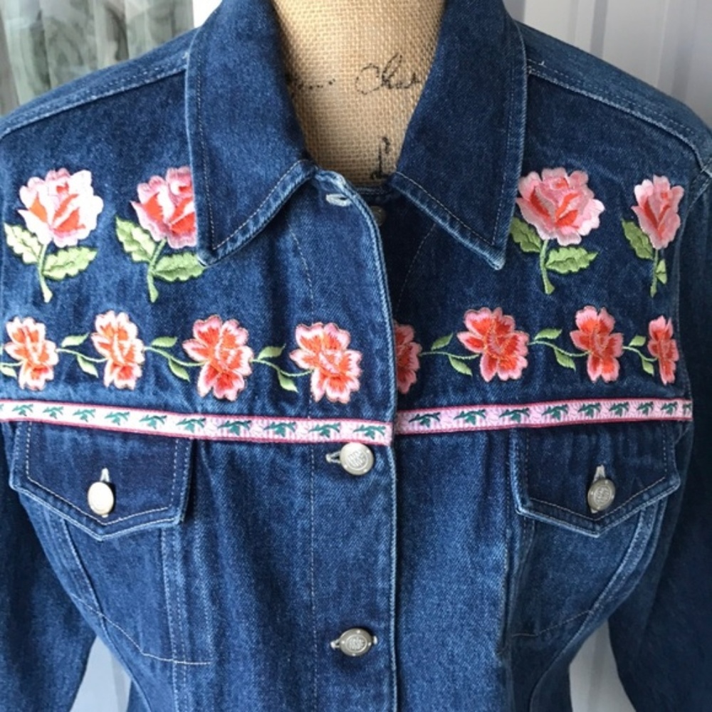 True Vintage Bill Blass Embroidered Jean Jacket